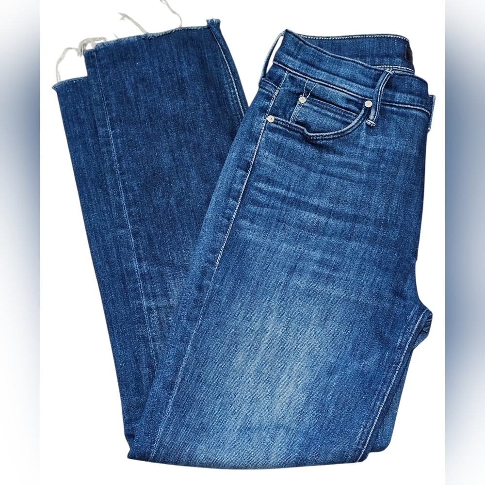 MOTHER The Mid Rise Dazzler Crop Fray ' Squeeze It ' Women's Jeans Size 26 - Picture 4 of 12